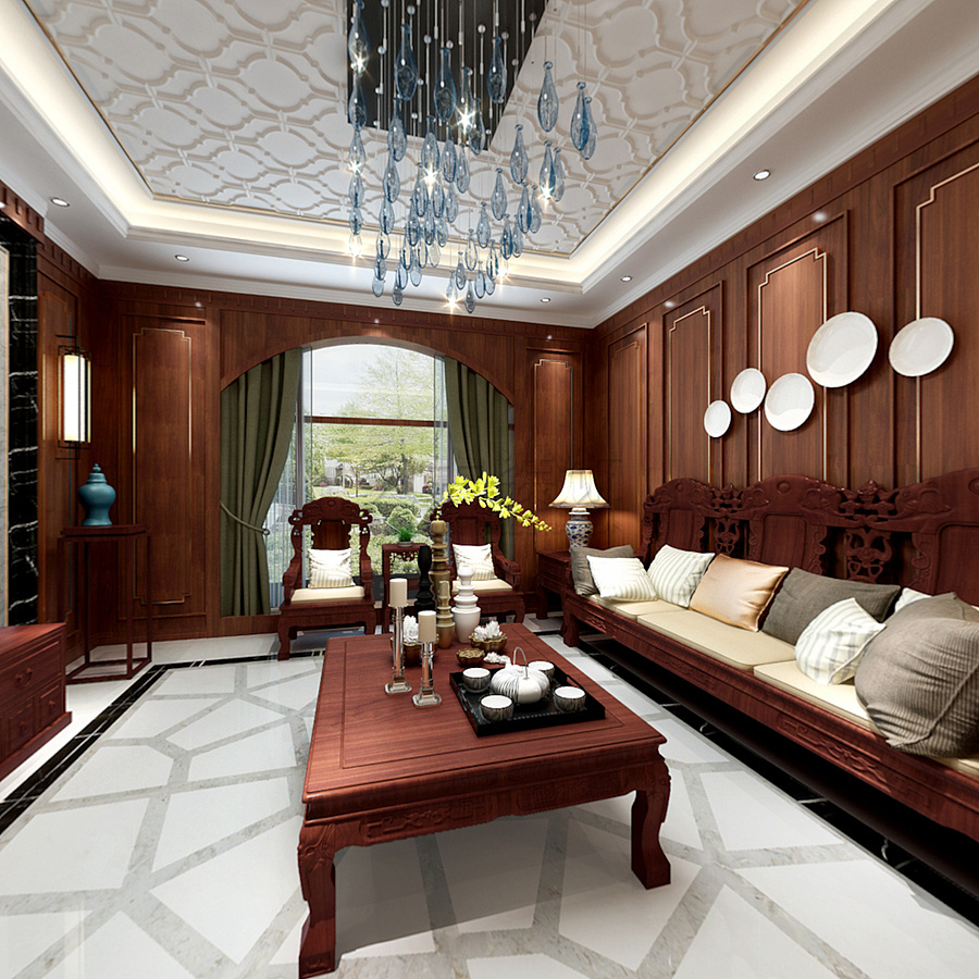 聽藍灣別墅裝修|大學(xué)城別墅龍湖聽藍灣裝修案例效果圖